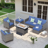 Dzion 5 - Person Patio Conversation Sets with Cushions