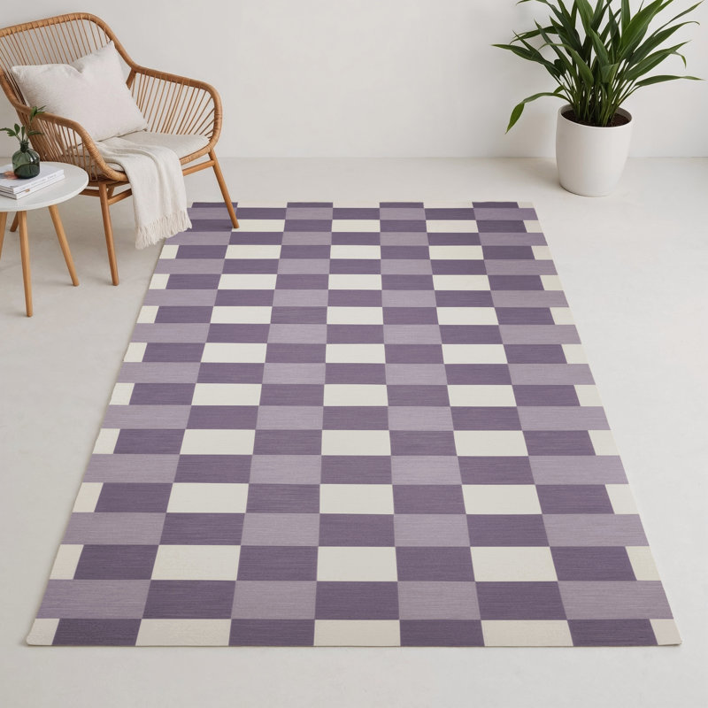 Tapis d'intérieur et d'extérieur à carreaux rose, Rectangle 9 pi x 12 pi