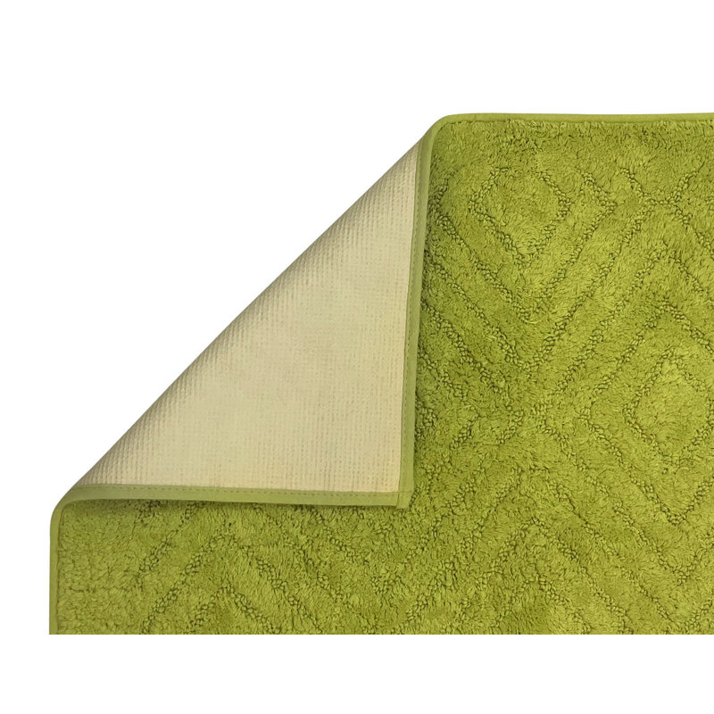 Ensemble de tapis de bain lavable à la machine 2 pièces Bro douceur, Vert