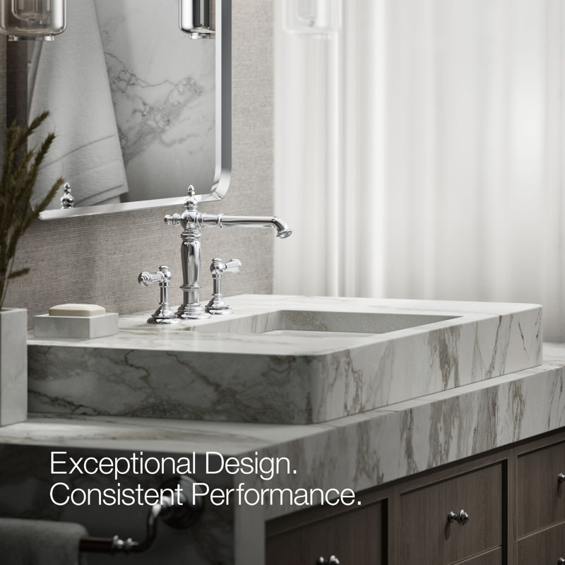 Artifacts® Widespread Bathroom Faucet with Drain Assembly, Polished Chrome