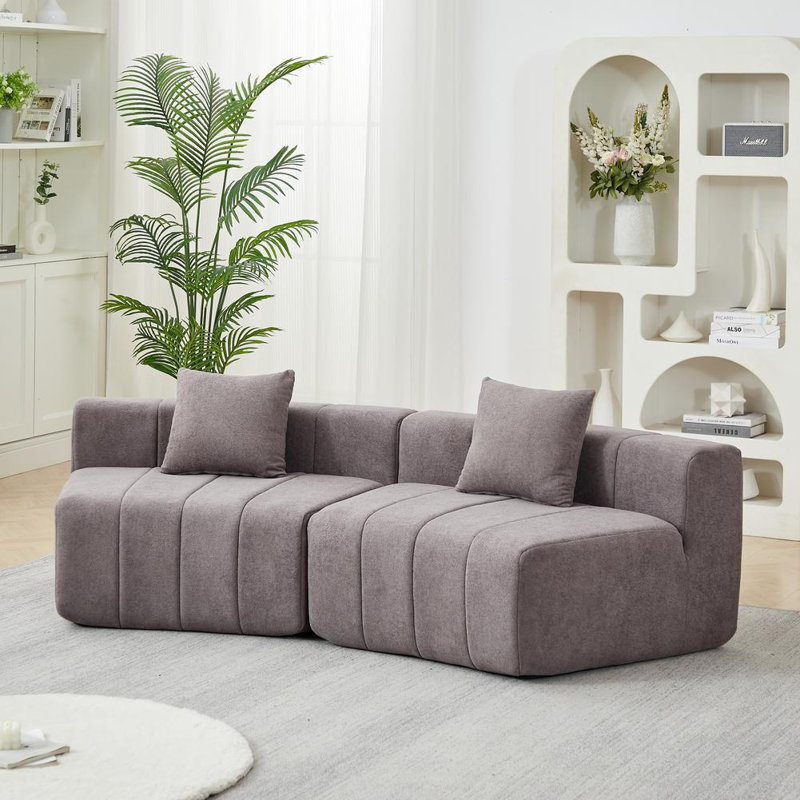 88'' Upholstered Sectional, Gray