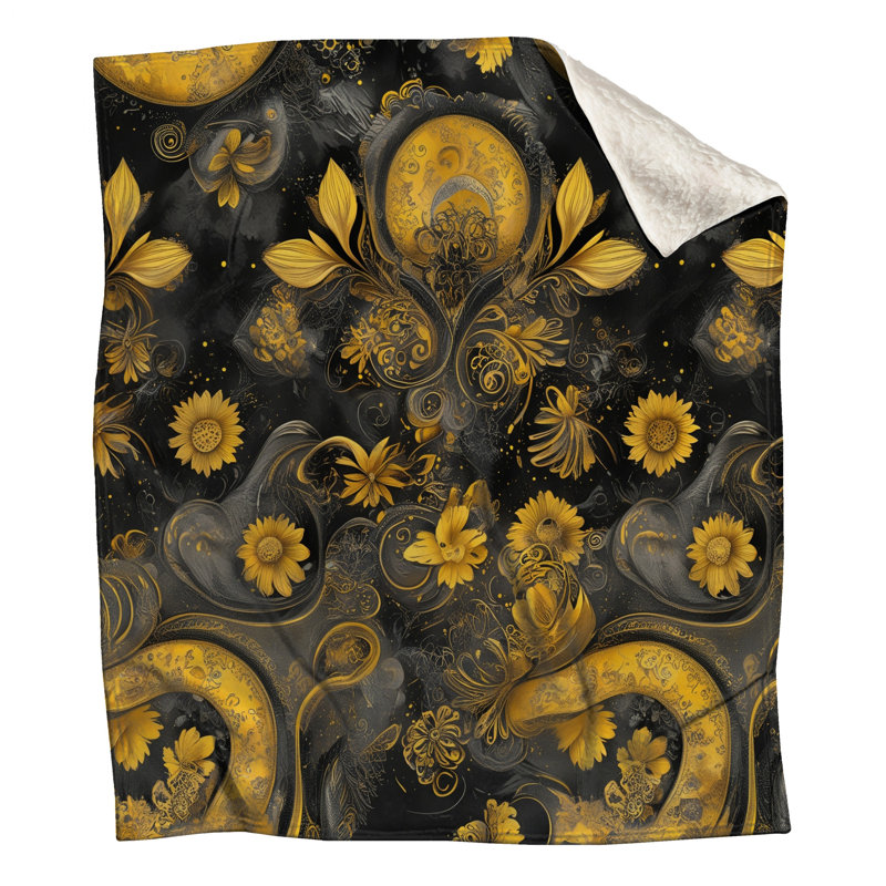 Ornate Floral Swirls Blankets, 60in W x 80in H