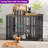 Large Foldable Dog Crate Furniture, Assembly-Free Dog Crate With Adjustable Bowls And Name Tag For Small, Medium, Large Dog-38372362-61016003