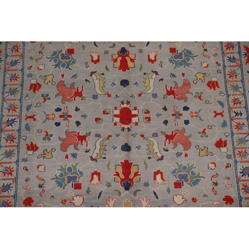 Tapis gris fait à la main Kazak 7 x 10