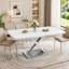 Table de salle à manger extensible avec base en métal-460751128