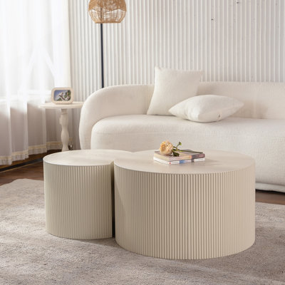 Table basse ronde en bois pour le salon, pour les petits espaces, fabriquée à la main, durable et sans assemblage