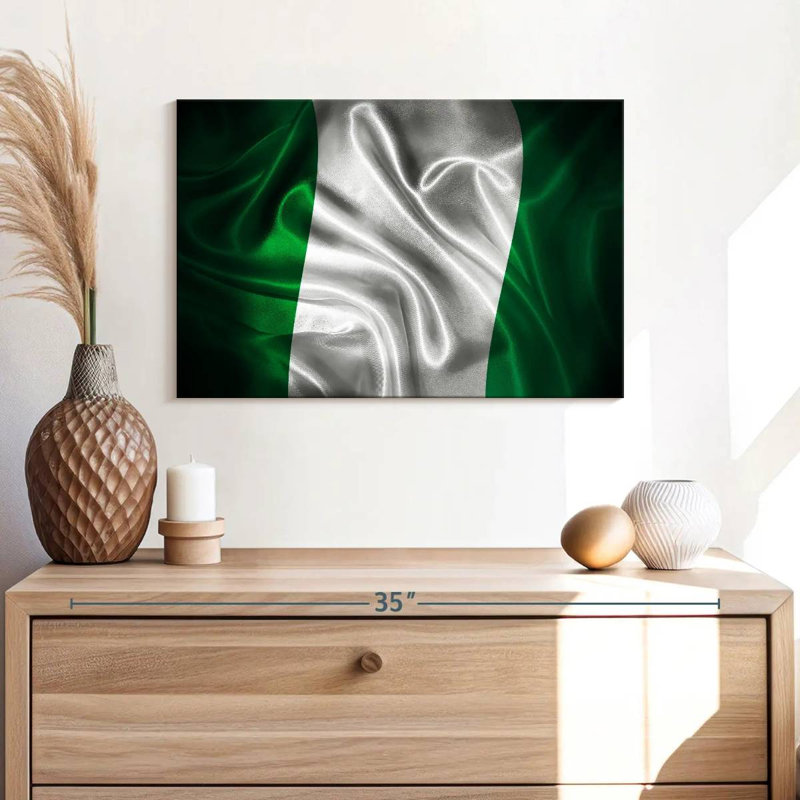Vignette du drapeau nigérian, H 32 po x l 48 po