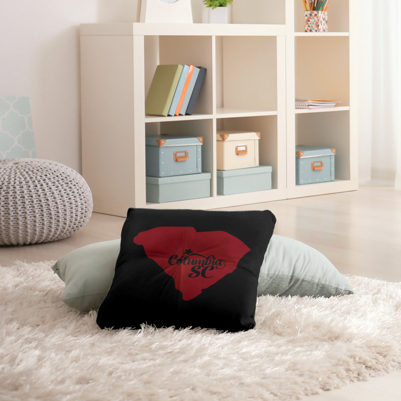 Coussin de plancher touffeté, 30 po x 30 po, Columbia, Noir / Rouge