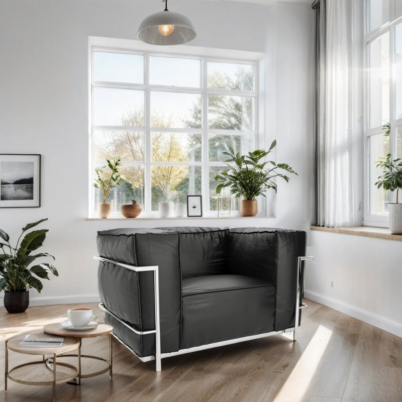 Fauteuil en cuir Khayla