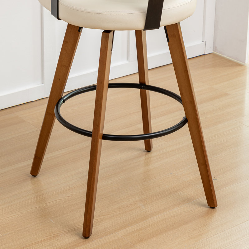 Tabourets de bar pivotants en cuir Modern, Beige, Tabouret de bar (siège d'une hauteur de 29,17 po)