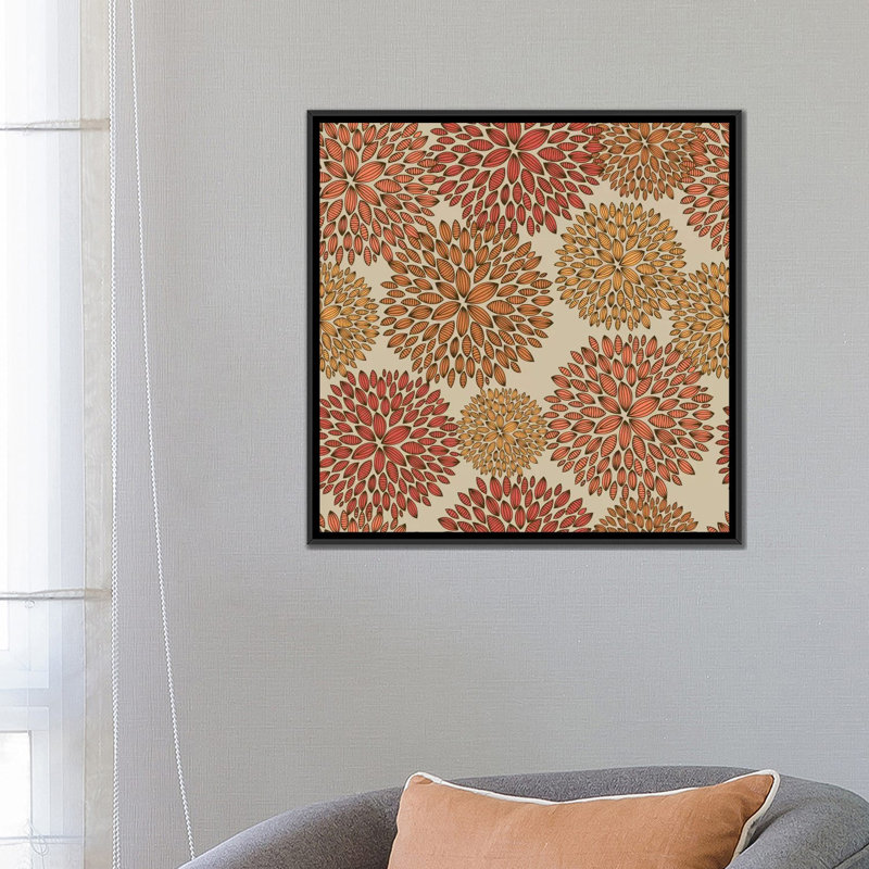 Pissenlits, impression sur toile tendue, H 26 po x l 26 po x P 1,5 po, Cadre noir