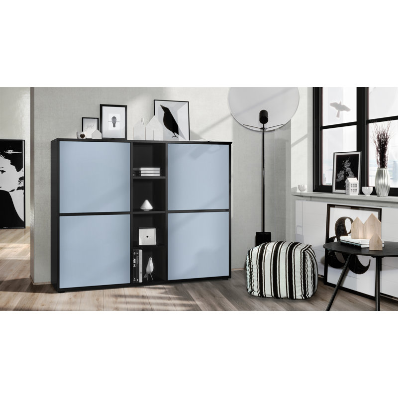 Mcbryde 130.5cm Sideboard, Matte Black/Denim