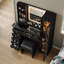 Dressing Table with LED Mirror, 6 Drawers, 2 Cabinets and 3 Open Shelves, Power Outlet, Glass Top-452265960