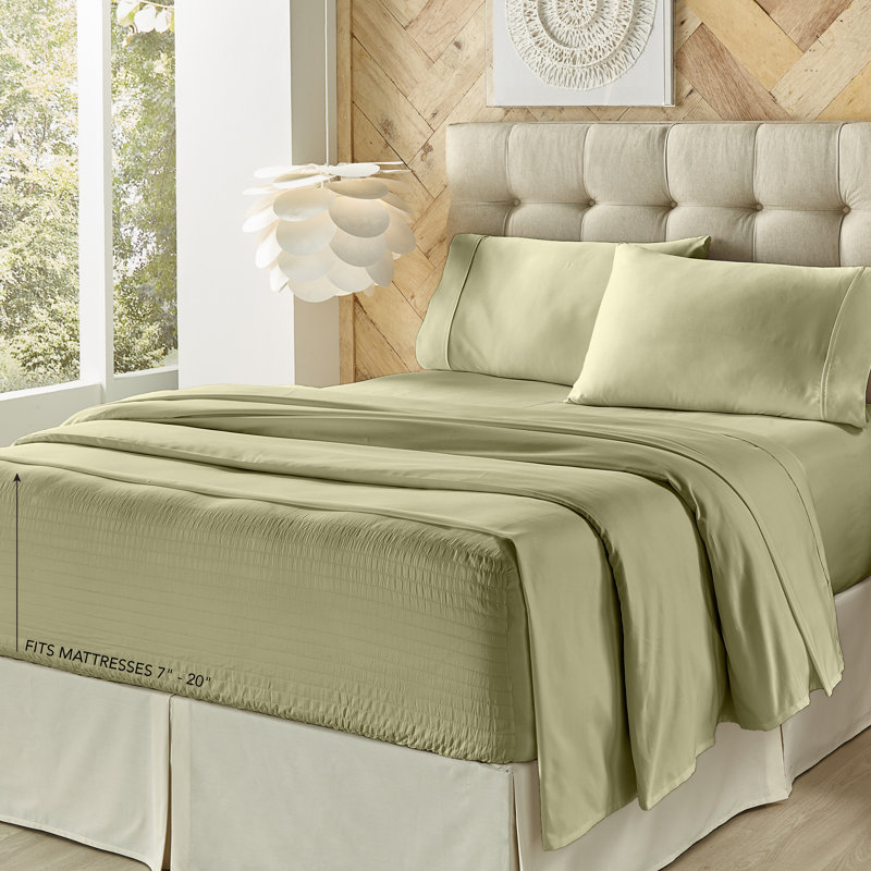 Royal Fit - 500 Tc feuille 4pc. Ensemble de draps, Blanc, Ensemble de draps grand lit + 2 taies d'oreiller