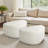 Caras Upholstered Beige Triangular Compression Ottoman No Assembly Required (Set of 2)-134373656