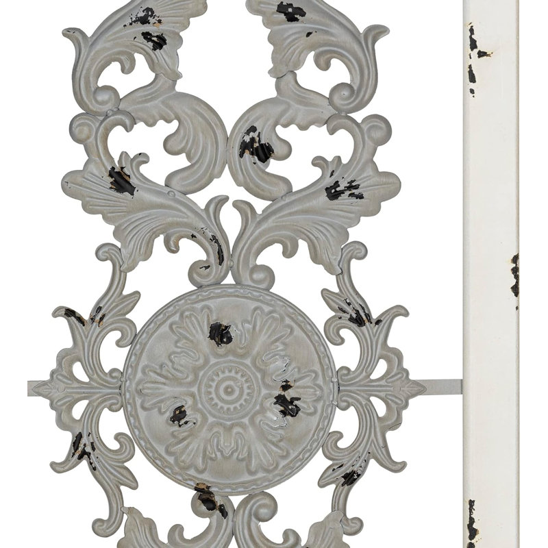 Grey Scroll Panel Wall Décor