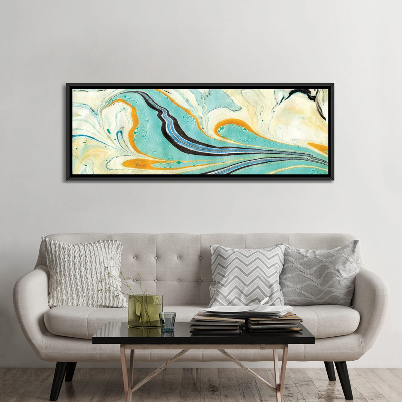 «Placid II», reproduction de peinture à l'aquarelle sur toile, H 24 po x l 72 po x P 1,5 po, Toile tendue