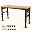 60" ×24'' Adjustable Workbench, Rolling Heavy-Duty Worktable With Power Outlet And Wheels, Large Load Capacity Rubber Wood Top Workbench For Garage, Office, Workshop, Home, Easy Assembly