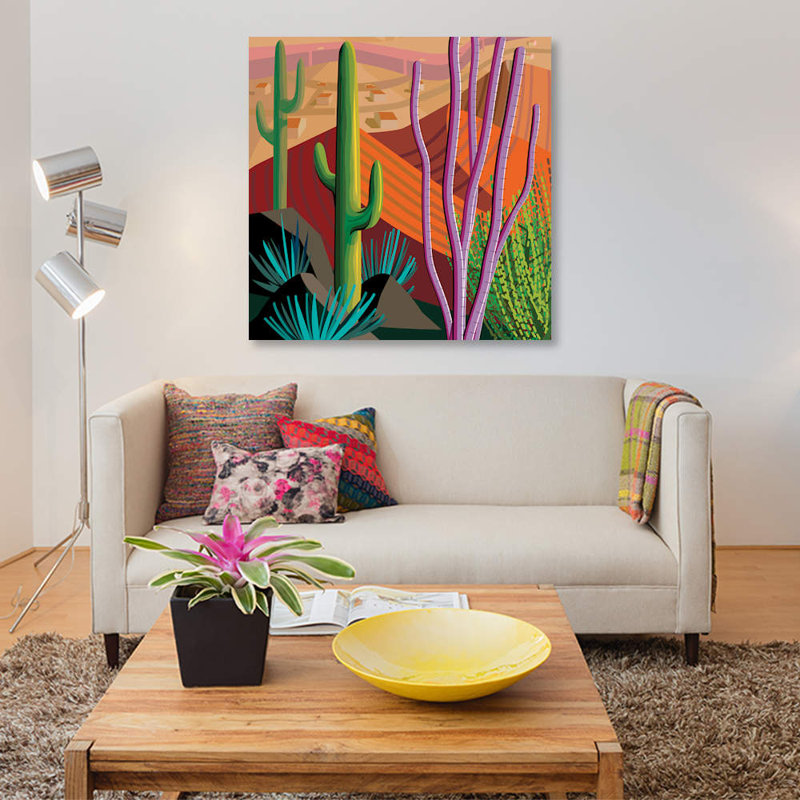 « tucson, square », impression sur toile, H 37 po x l 37 po x P 1,5 po, Pas de tapis, Toile tendue