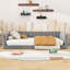 Lit de jour en bois avec lattes et poche de rangement-1190712637-1190712636