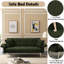 Lit convertible, texture velours, structure en bois brun, convient aux petits espaces - pliables, 2 sièges, coussins mi-doux, pour les salons-1849333105-1849333107
