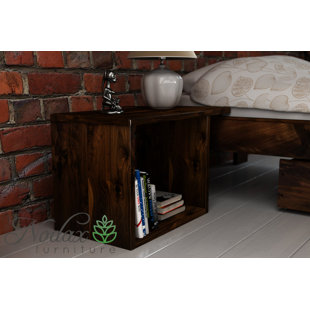 Nodax Bedside Cabinet Table For Bedroom - Elegant Minimalist 2-Shelf Unit with Overhang Table (B6)