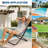Rainbow Folding Reclining Beach Chair with Headrest, Backpack Straps, Cup Holder, and Storage Pockets