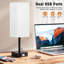 Ensemble de 2 lampes de table de chevet modernes avec 3 températures de couleur, ports de charge USB C + A et contrôle de la chaîne de traction pour l'éclairage de la table de chevet-359369241