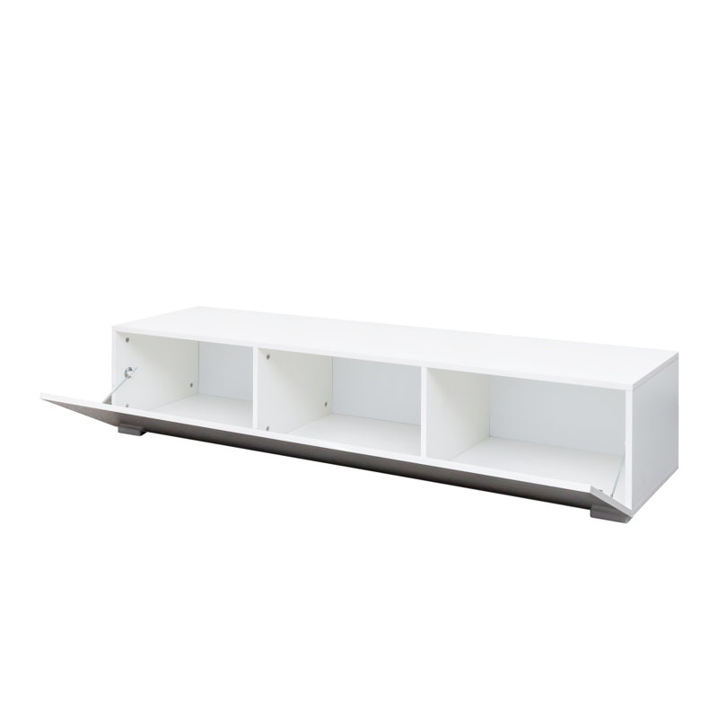 Bureau de télévision moderne blanc avec compartiments de rangement - pour le salon