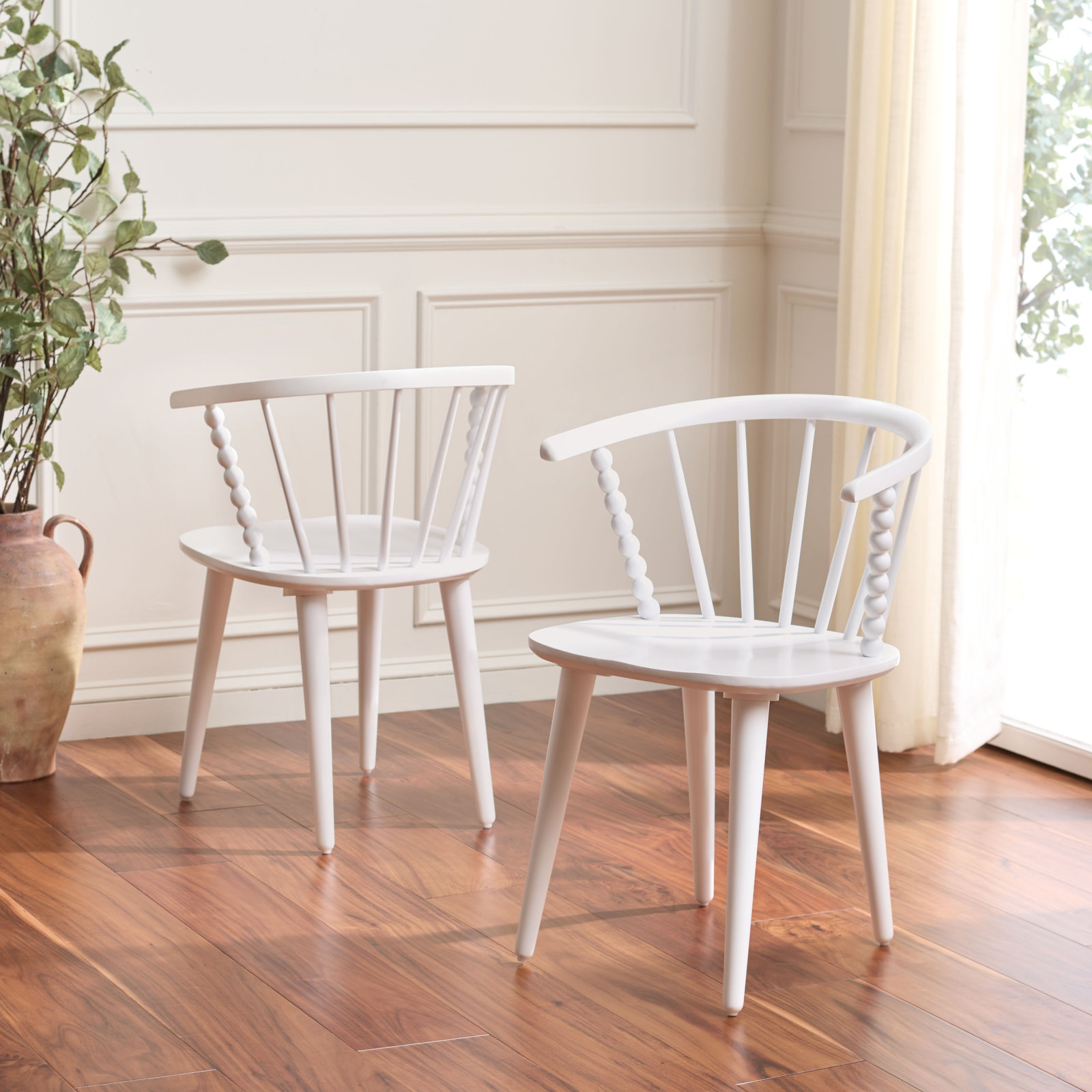 Condrey Curved Back Dining Armchair, White