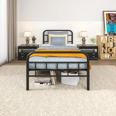 14" Metal Bed Frames , No Box Spring Needed, Platform Bed Noise Free, Bedrooms With Elegant Modern Design