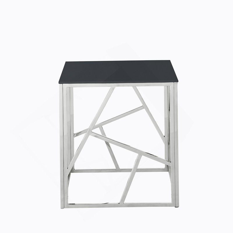 31.4 Inch Modern Two-Tier Square Coffee Table - An Elegant Combination of Clear Glass and Marble Pattern Sticker.It can be used as a coffee table,a side table or a display stand.