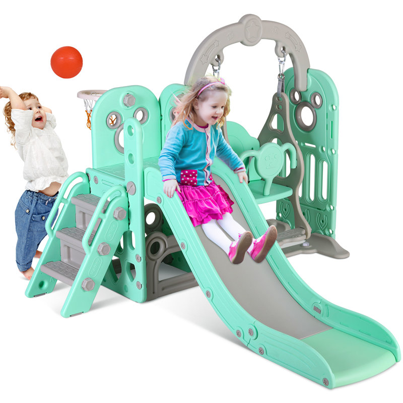 5 in 1 Slide Climber for Toddlers, Green/Grey