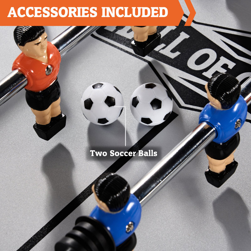 Phoenix 56'' White and Black Foosball Table with Engineered Wood Frame