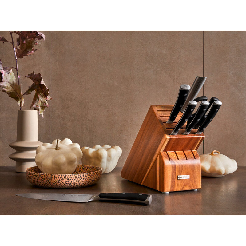 Classic Ikon Eight Piece Block Set, Acacia
