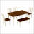 6-Piece Dining Set Wooden Table and 4 Chairs with Bench for Dining Room