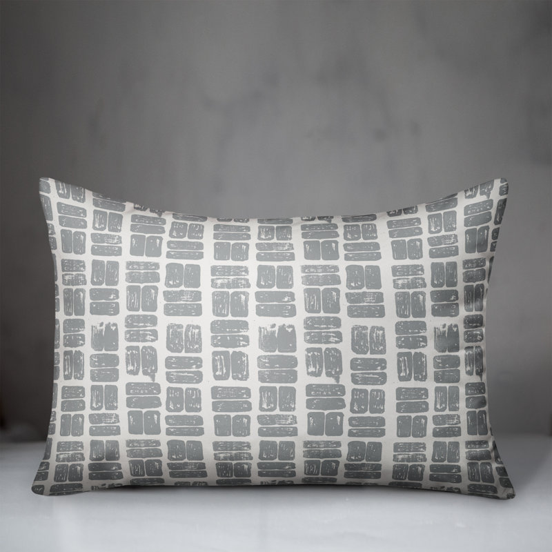  Housse de coussin rectangulaire et insert, Gris