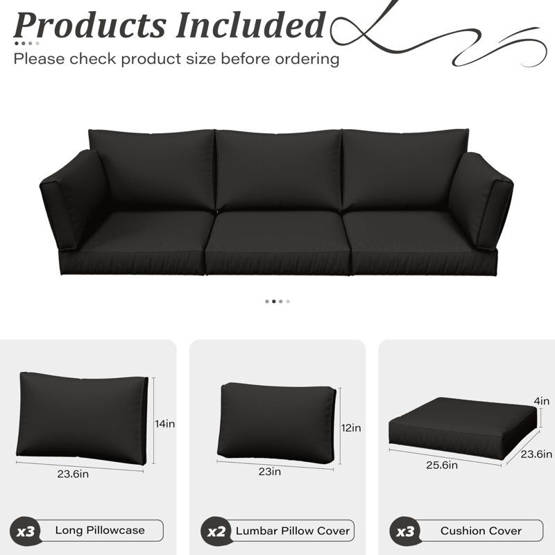 Ensemble de housses de coussin d'extérieur 8 pièces Cartert pour coussins d'extérieur et meubles de patio 