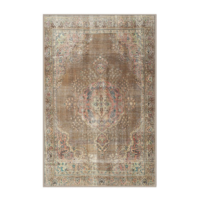 Tapis brun moyen en laine Mayis