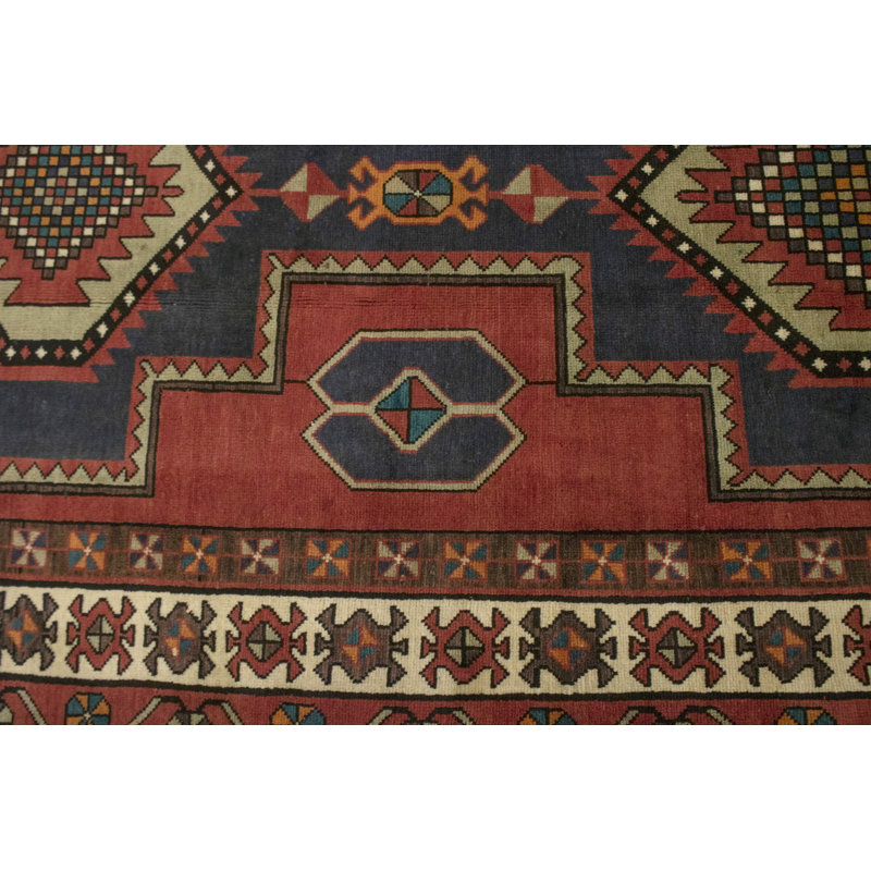 Tapis de couloir unique en laine noué à la main des années 1980 de 4 pi 6 po x 11 pi 3 po Rhymer