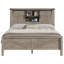 Ensemble de chambre à coucher de style maison de campagne 3 pièces, cadre de lit bibliothèque grand format, commode 5 tiroirs, commode 4 tiroirs, gris-1332306302-1332306299
