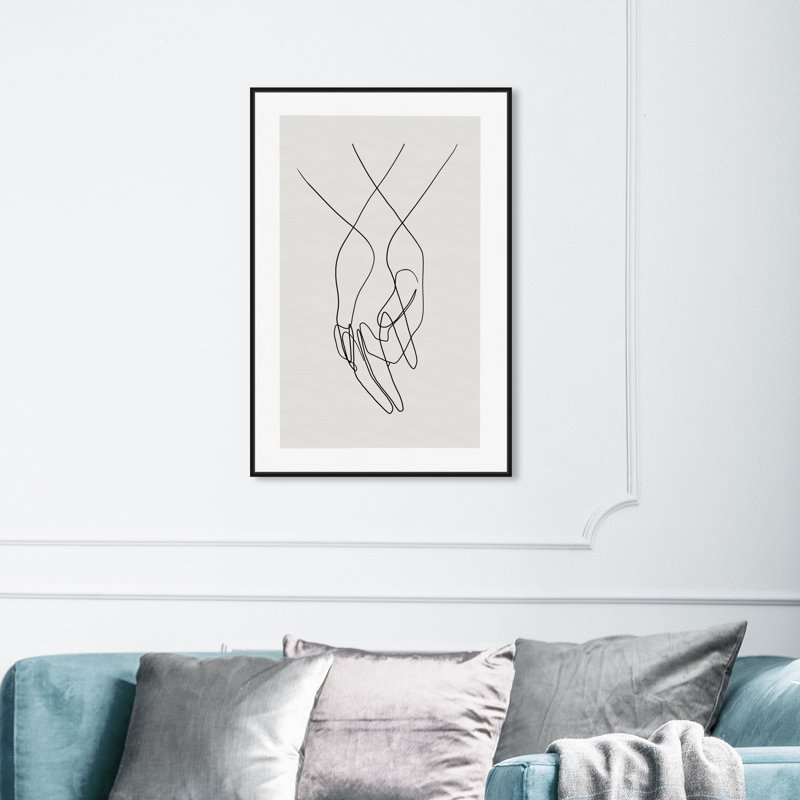 «Hands Shapes», impression sur toile, Toile encadrée, H 36 po x l 24 po, Noir