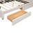 Queen Size Upholstered Platform Bed With USB And 2 Drawers, Beige