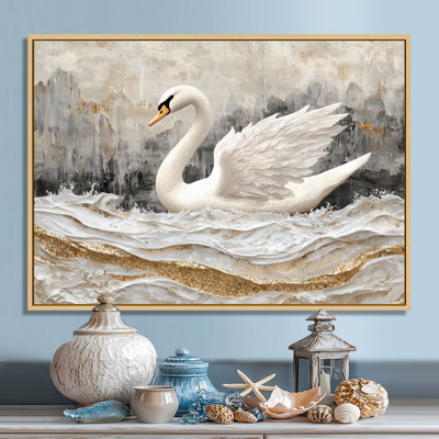 Dorvin Marble Dance Of The Swan II - Swans Wall Art