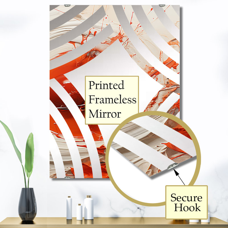 Pritchett - Miroir mural à collage abstrait MIR131656, 40 po x 30 po