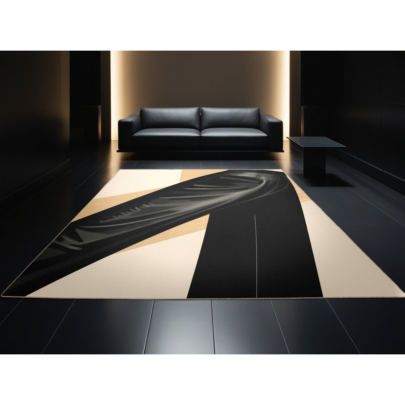 Tapis gris élégant et lavable à la machine Luray, 5x8