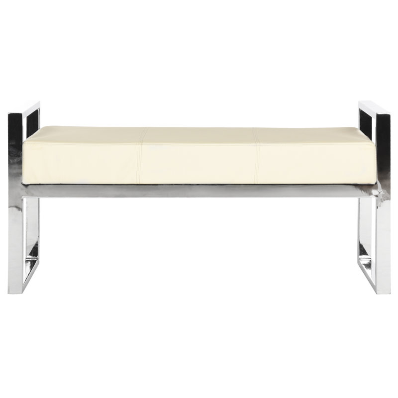 Banc rembourré Langely, Crème