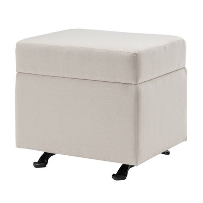 Multifunctional Gliding Ottoman, Upholstered Accent Footrest & Extra Seating For Living Room, Bedroom