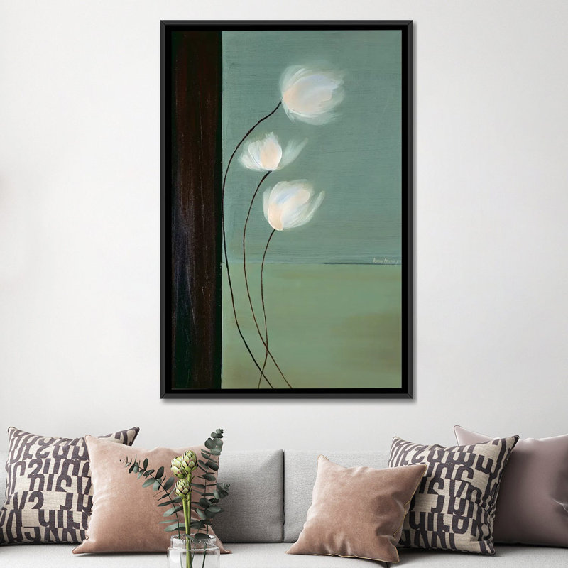«Aqua Breeze I», impression sur toile, H 26 po x l 18 po x P 1,5 po, Toile avec cadre noir, Pas de tapis