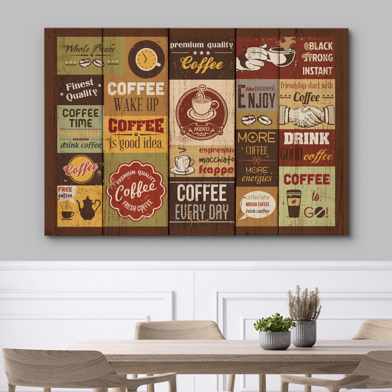 Café, café au lait, espresso versez sur la cuisine, cuisine et art mural, décoration murale rustique, H 16 po x l 24 po